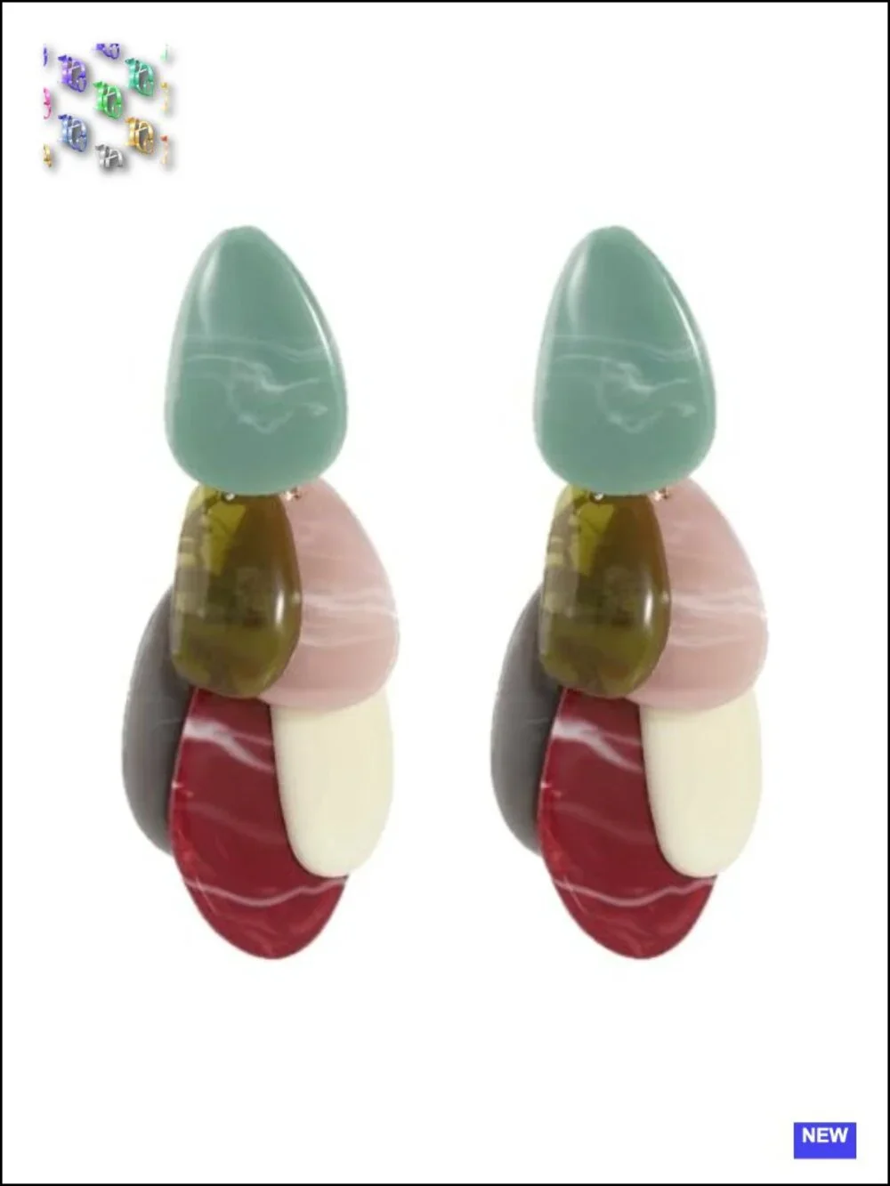 Acrylic Teardrop Statement Dangle Earrings Lightweight Resin Geometric Charm